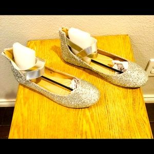 Bella Marie Silver Glitter Flats